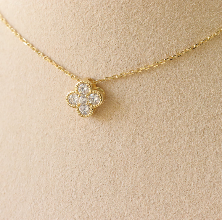 S925 SILVER FLOWER NECKLACE