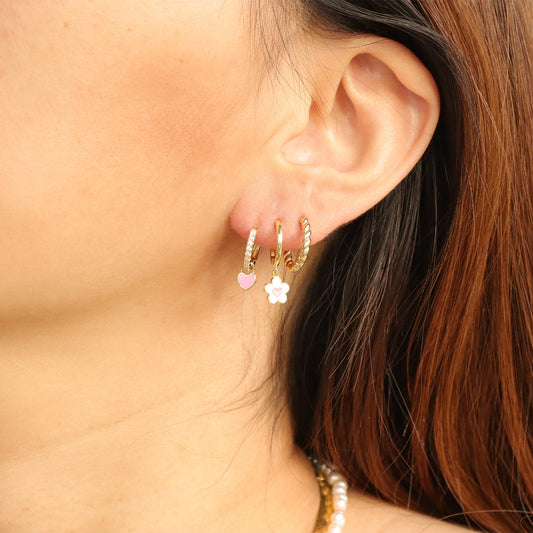 FLOWER HEART EARRINGS