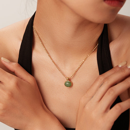 EMERALD FIGARO CHAIN NECKLACE
